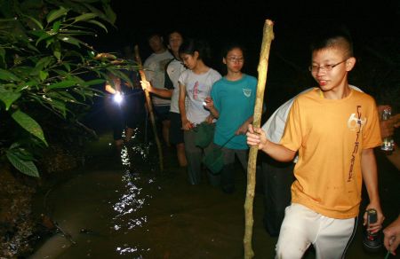Some of the BRATs who were brave enough to go frog hunting. It was really exciting, especially the part where a snake swam right by us...