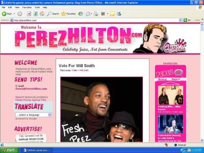 The "Queen of all Media", Perez Hilton's blog.