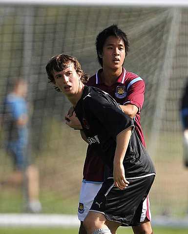 During his trials at West Ham United, Nicholas Chan (right) was playing against young footballers who had several years of training over him, but he was still able to impress the coaches enough to be recalled twice.