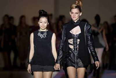 Debbie Chung (left) and one of her models.