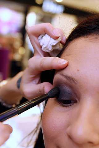 Dabbing your eyeshadow helps to blend the colours and make it stay on longer