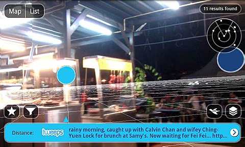 Layar's available on the Android and iPhone platforms and features both free and paid ''layers'' you can add on.