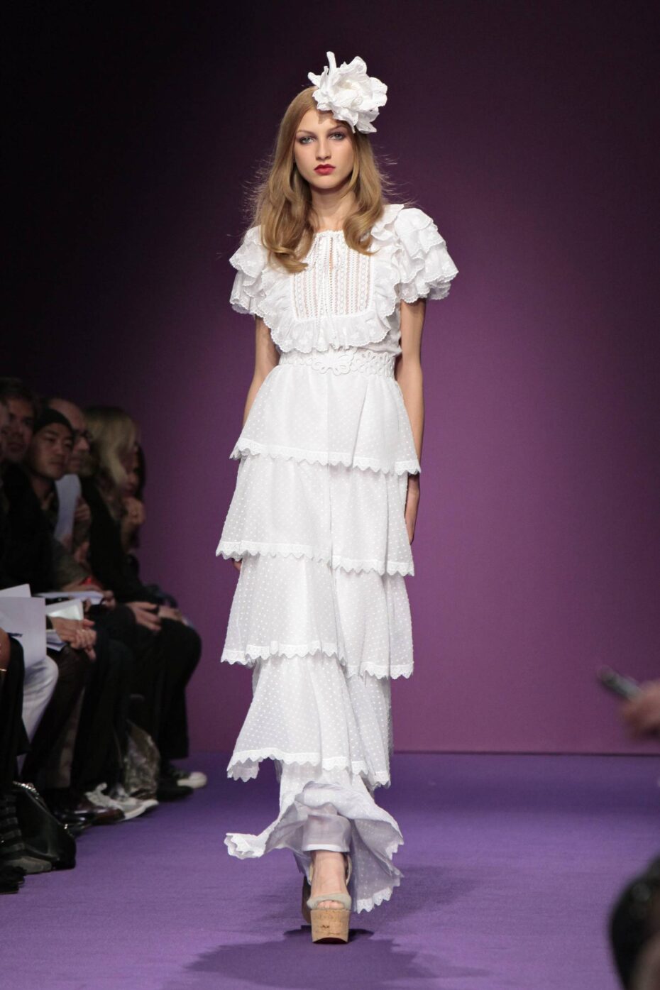 A model wears a creation by Singapore born, Paris based fashion designer Andrew Gn as part of his spring-summer 2011 ready-to-wear collection