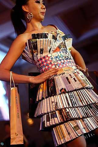 A dress made from recycled materials