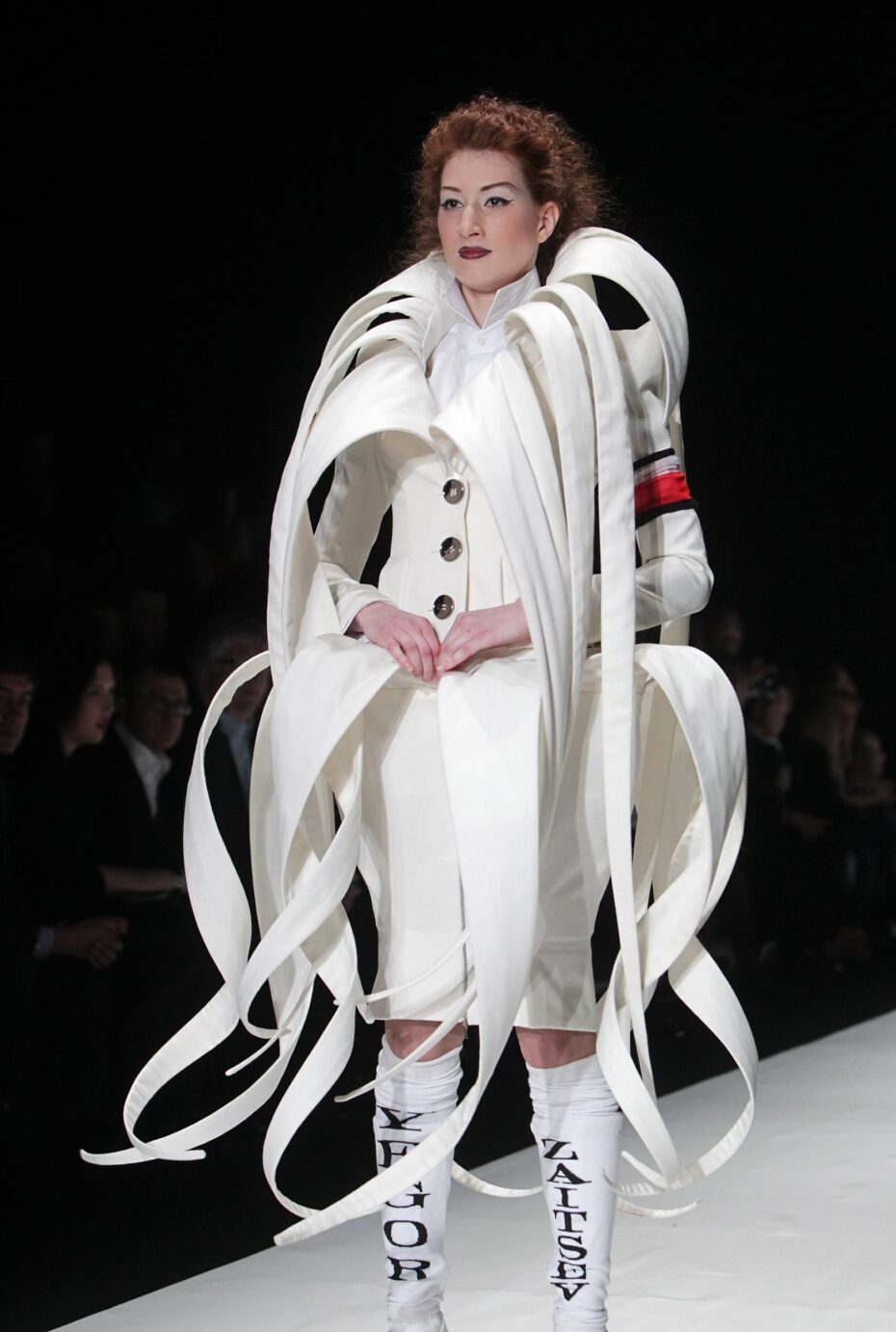 A creation by Yegor Zaitsev at the Mercedes-Benz Fashion Week Russia Fall-Winter 2011/12.
