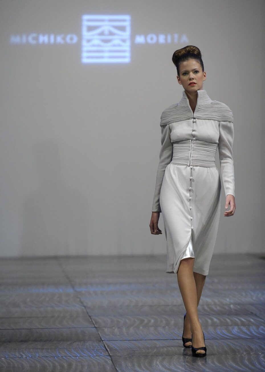 A creation by Argentinian designer Michiko Morita, during the Buenos Aires High Fashion event held as part of Argentina Fashion Week