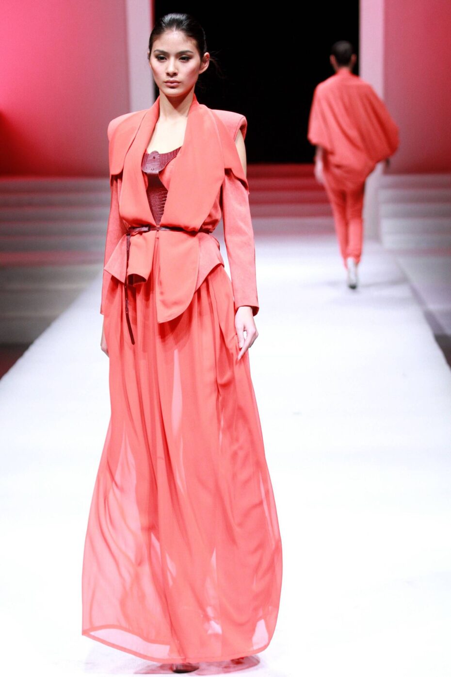 Another daring colour showcased at China Fashion Week, during the Cherry Cup New Fashion Designer Contest at the China Fashion Week in Beijing