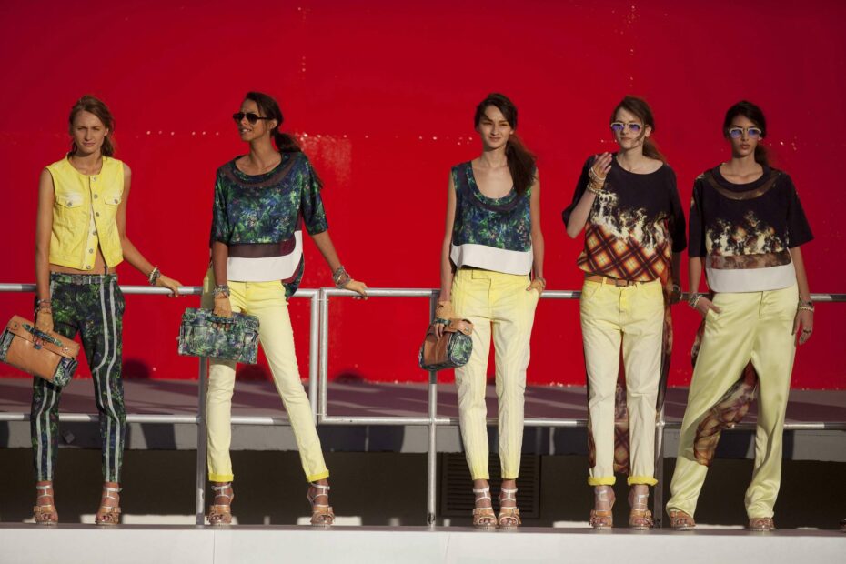 Models present creations by Ellus during Sao Paulo Fashion Week