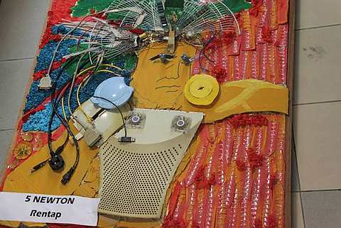 kdu The 'face' of legendary Iban warrior Rentap done by Secondary 5 Newton won the first prize in the Upper Secondary category as well as the 'Best Usage of Recyclable Materials' category