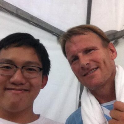 Not the greatest pic, but it was the only #selfie we could get with Manchester United legend Teddy Sheringham.