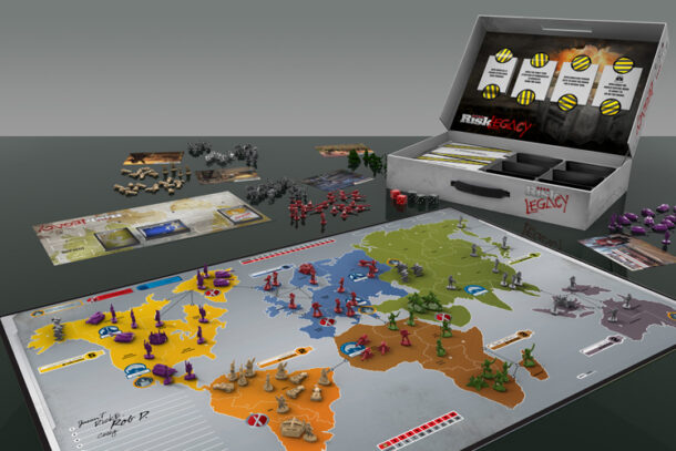 Risk Legacy - board and components fully set up