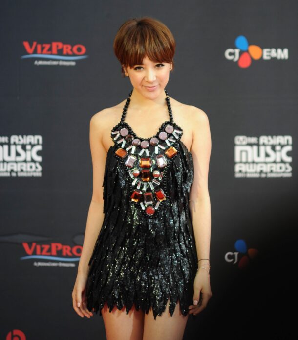 South Korean artist Seo In Young at the MNET Asian Music Awards ceremony in Singapore .
