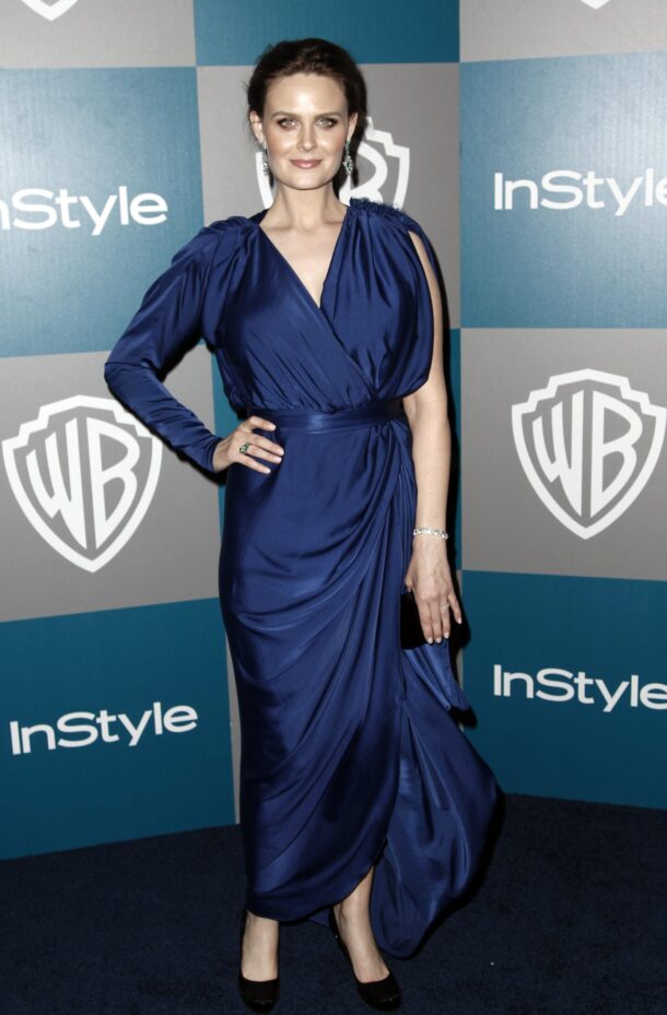 Emily Deschanel at the 2012 Warner Bros. and InStyle Golden Globe After Party