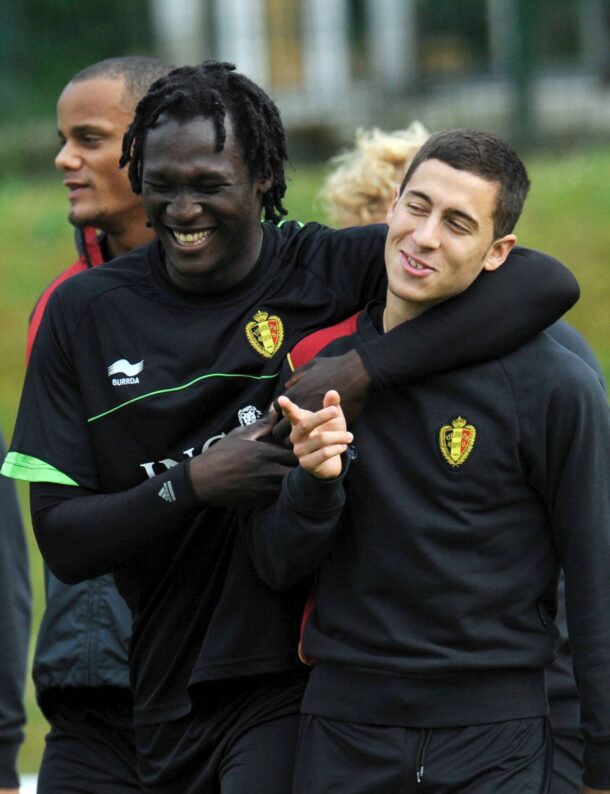 Two for the future - Chelsea's Romelu Lukaku and Lille's Eden Hazard, both considered among world football's brightest young talents.