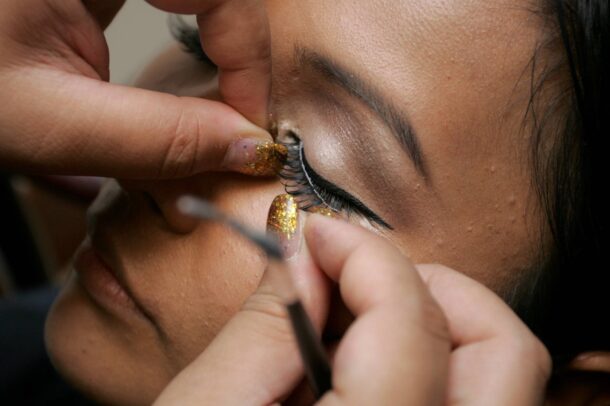 False lashes are a hot trend right now.