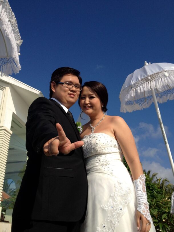 My attempt in shooting a wedding portrait with my iPhone 4S and it turned out to be one of the couple's favourite photos.