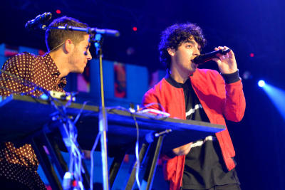 Nick (left) on the keyboard and Joe (right) taking it away with his vocals.