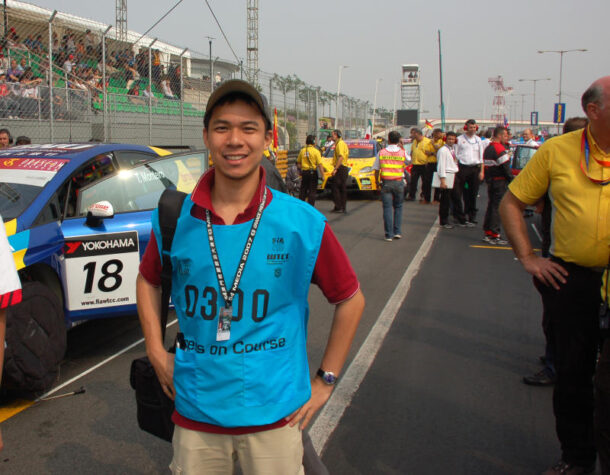 Teh on assignment at the Macau Grand Prix in 2007.