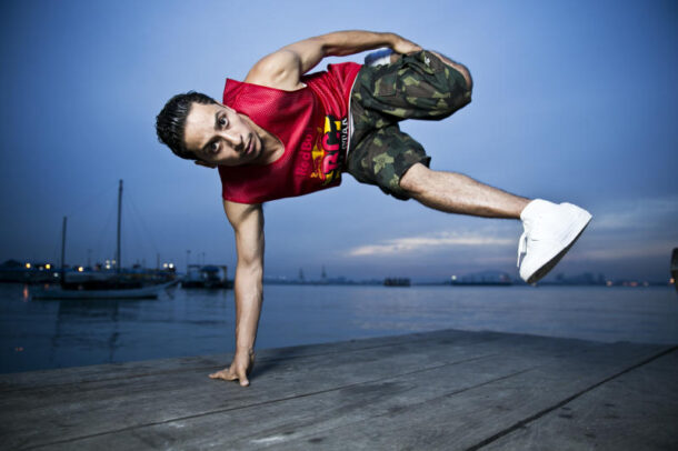 Red Bull BC One All Star B-boy Roxrite was in Penang to run a workshop for local B-boys. Photo was taken at Chew Jetty, Penang.