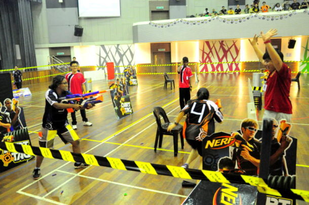 They might just be foam 'bullets', but Nerf tournaments can still be pretty intense.