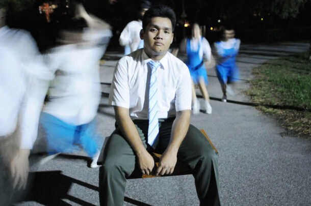 Joshua Aeria plays a student in a class that has to do a reading of Shakespeare's Romeo and Juliet. He also plays Romeo, in the play within the play.