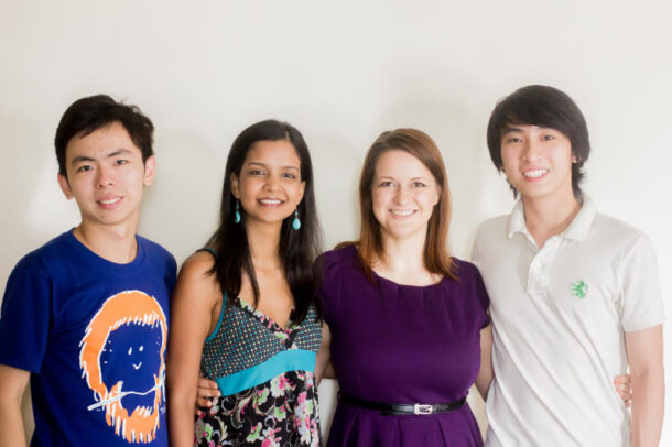 The writers with PlateCulture co-founder Reda Štarė (second right) and their dinner host Shiksa Nuckched (second left).
