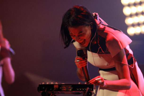 Aino Jawo is the other half of Icona Pop and also plays the electric guitar during their set.