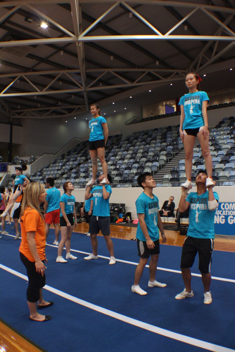 The Awesome All-Stars attending a cheerleading clinic in Melbourne, Australia after the Australian All-Star Cheerleading Federation (AASCF) National Championship.
