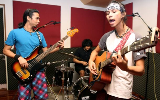 Left to right: Michael, Ryan and Jared in their studio.