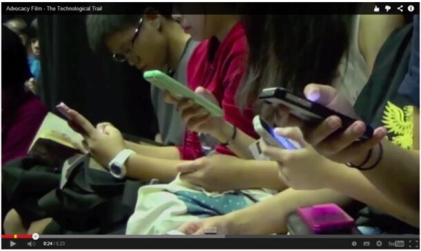 Perpetually plugged in: A screen grab of The Technological Trail.