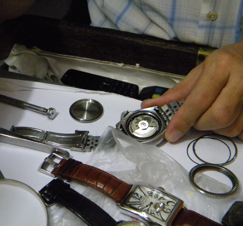 Though business has slowed down, Chan Kim Wah still has plenty of customers who bring him old or antique watches which the big companies won