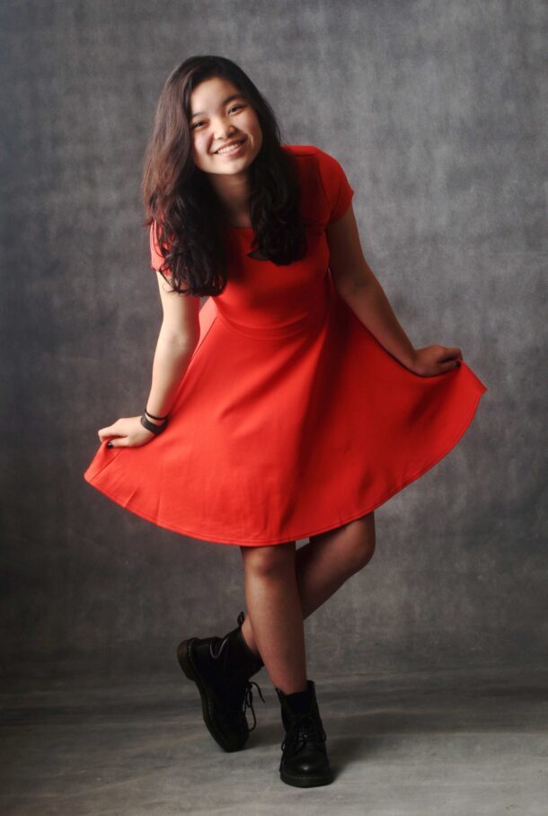 Misha in our studio during a recent trip back to Malaysia. She hopes to get involved in the local theater scene once she has gained enough experience in Hong Kong.