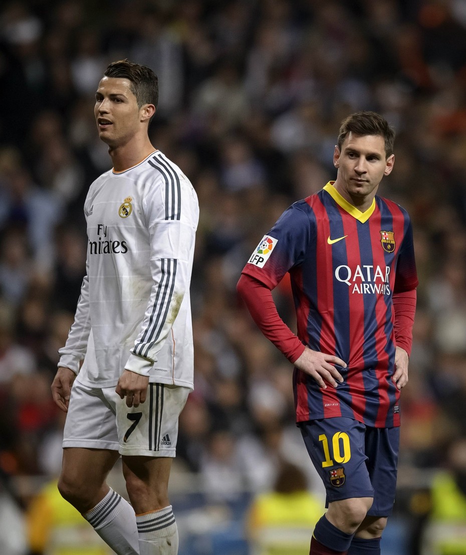 Messi has been valued at £179m, Ronaldo at £104m. -- Photo by AFP