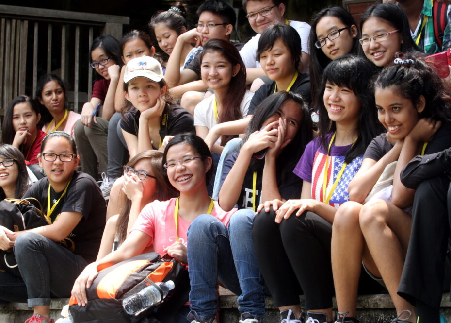The participants of BRATs Raub 2015 getting an introduction to the BRATs programme out by the pool at the Casabrina luxury resort.