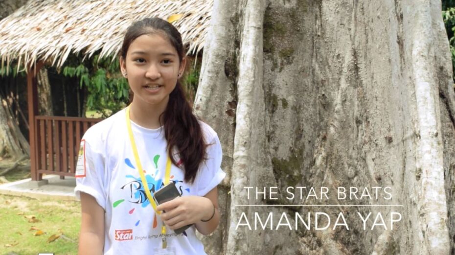 Amanda Yap, one of the participants of BRATs Raub, doing the stand-upper for #TeamIan's video.