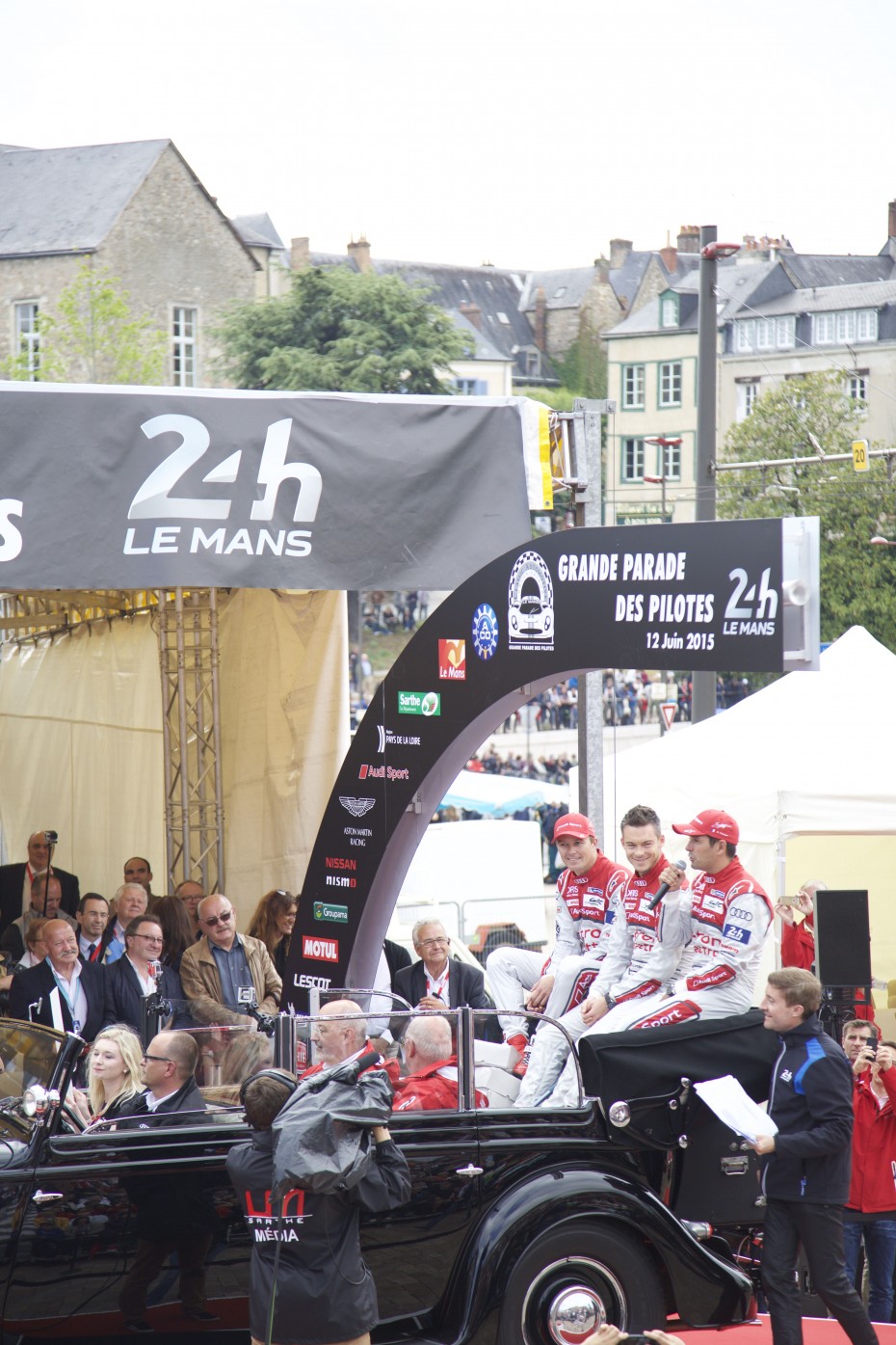 One of the Audi teams at the parade. Each team has three drivers, who take turns throughout the 24 hours.