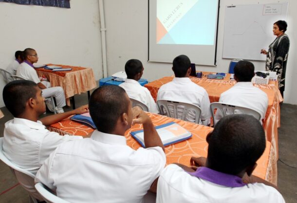 The young prisoners actively participate in class, and help each other with schoolwork in their cells after school.- Photo: S.S.KANESAN/The Star