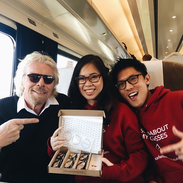 Thum recalls the moment she met Sir Richard Branson: "He shook our hands to congratulate us on winning, and I made sure to give him a pair of our sunglasses, which he sportingly wore for the press shots on stage!"