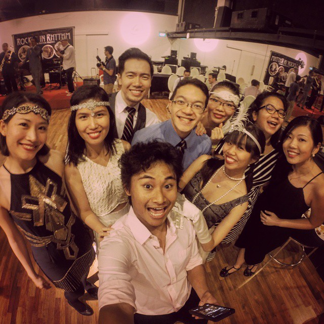 Min (front) with other members of LindyKL at the Singapore Rockin' in Rhythm workshop in June this year. They usually dress up in "vintage" attire for bigger events like these, but you can come to the socials in workout outfits. — Photo: LindyKL