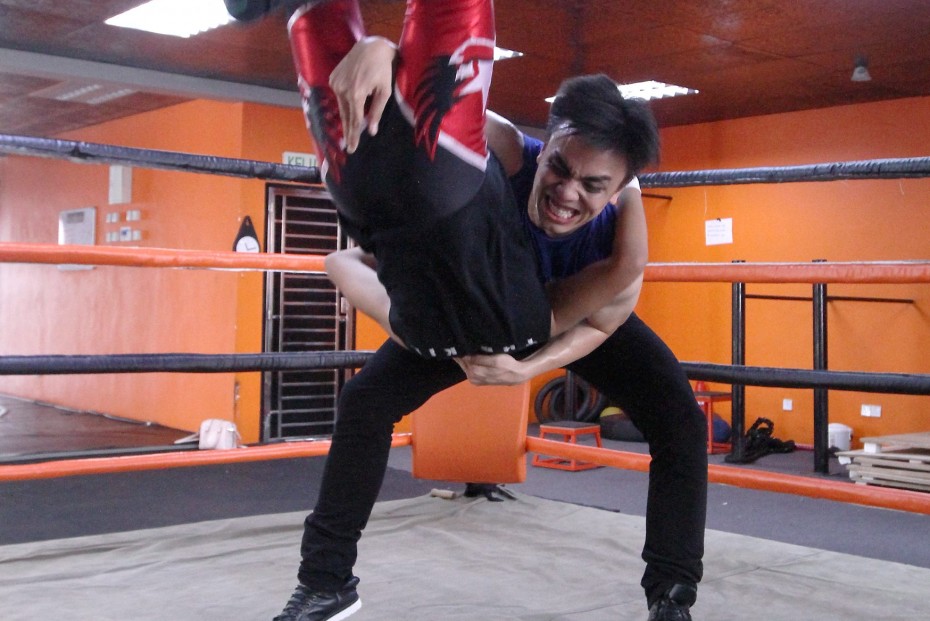 While it's entertaining, this move, called the 'Scoop Slam' needs to be executed properly or else the opponent could be badly injured. SAMUEL ONG/The Star