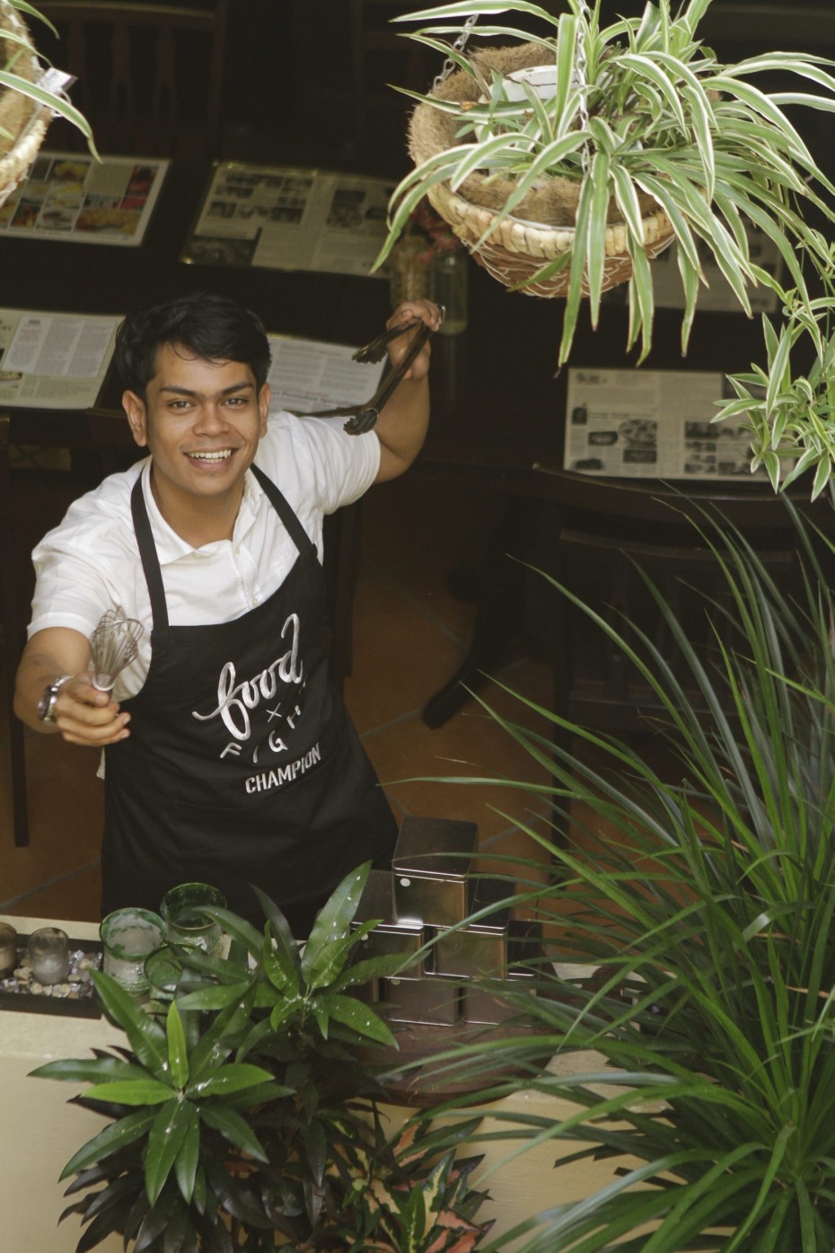 As a child, Nurilkarim Razha used to make 'sambal' from leaves and flowers. Thankfully, things have changed since then.