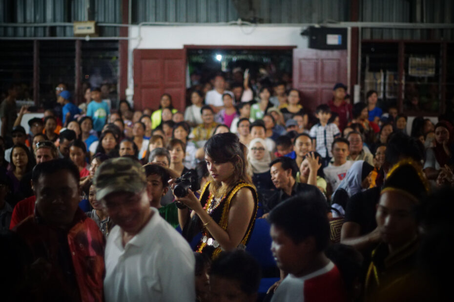 Nadira at the screening of Big Stories Bongkud-Namaus in Kampung Bongkud, Sabah. Some of the audience members were moved to tears by the films. -- Photo: Srap Design
