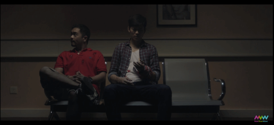 A scene from 'Waiting Room', showing the awkward moments of life after death.