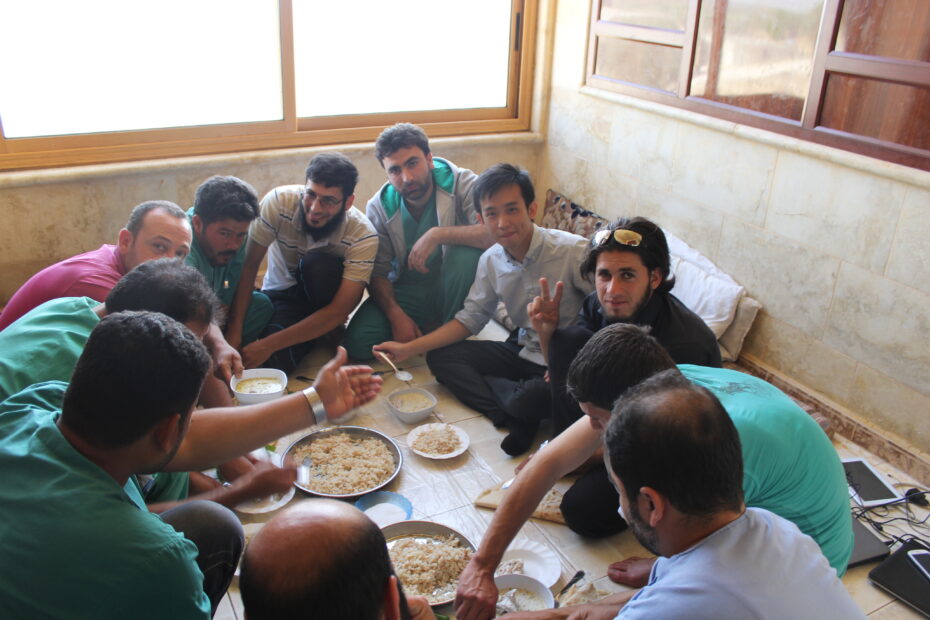Taken in 2014, this picture shows Lau eating with the staff of a Syrian hospital. He admires their bravery, and the will to persevere despite all the fighting and airstrikes.