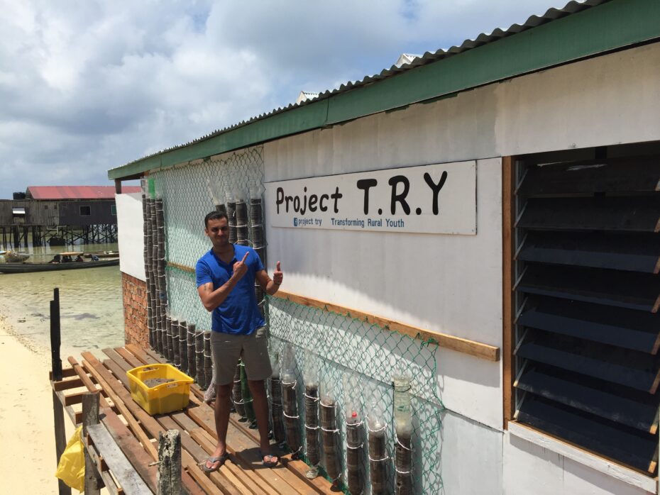 The idea for Project TRY sparked when Raviraj realised that there was no platform empowering the youth of Pulau Mabul to get tourism jobs in the resorts and dive centres dotting their island.